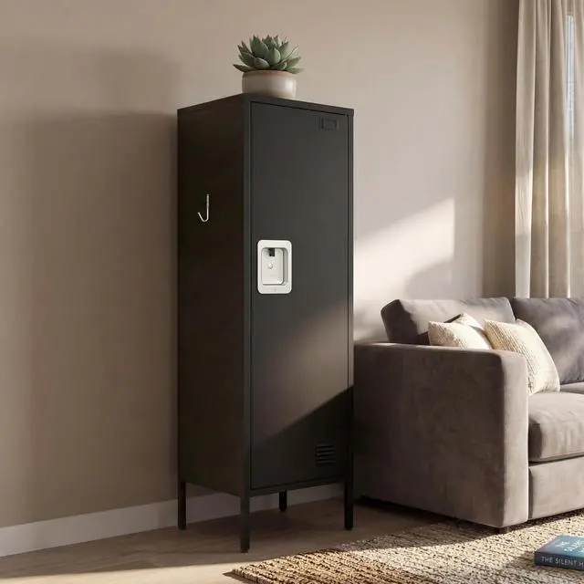 Alt view image 7 of 7 - Metal Storage Cabinet, Lockable Storage Locker with Door, Tall Metal Cabinet for Home School Gym Office Employee Kids Use
