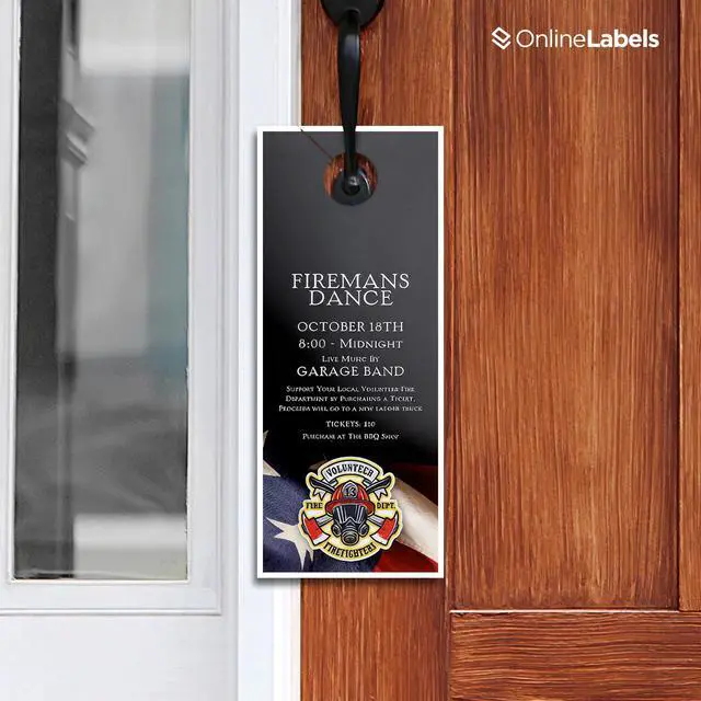Alt view image 2 of 7 - OnlineLabels 4.25" x 11" Printable Door Hangers - Cardstock - 100 Sheets | No Adhesive Backing, Blank Rectangle 2-up Door Hangers w/ Perforated Punch-Out Hole, Inkjet and Laser Compatible