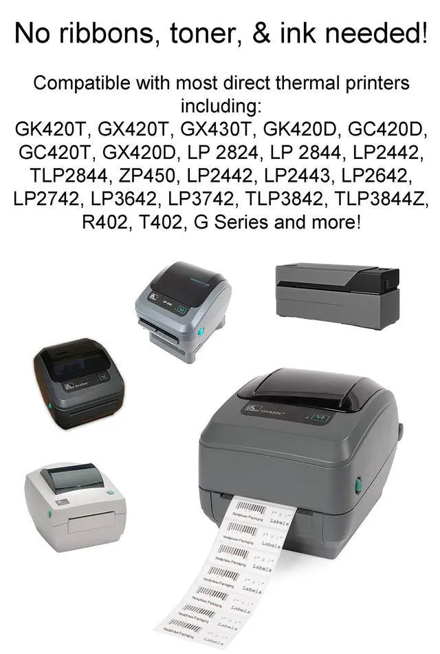 Alt view image 3 of 4 - Direct Thermal Labels - 3" x 2" - Perforated UPC Barcode FBA Address Labels with Premium Adhesive, Compatible with Zebra & Rollo Label Printers - 40 Rolls
