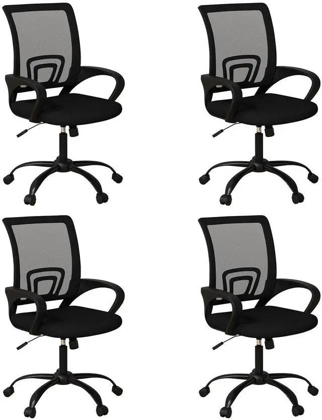 Main image of Ergonomic Office Chairs Set of 4, Swivel Rolling Conference Room Chair, Mesh Computer Desk Chairs with Lumbar Support and Wheel, 4 Pack