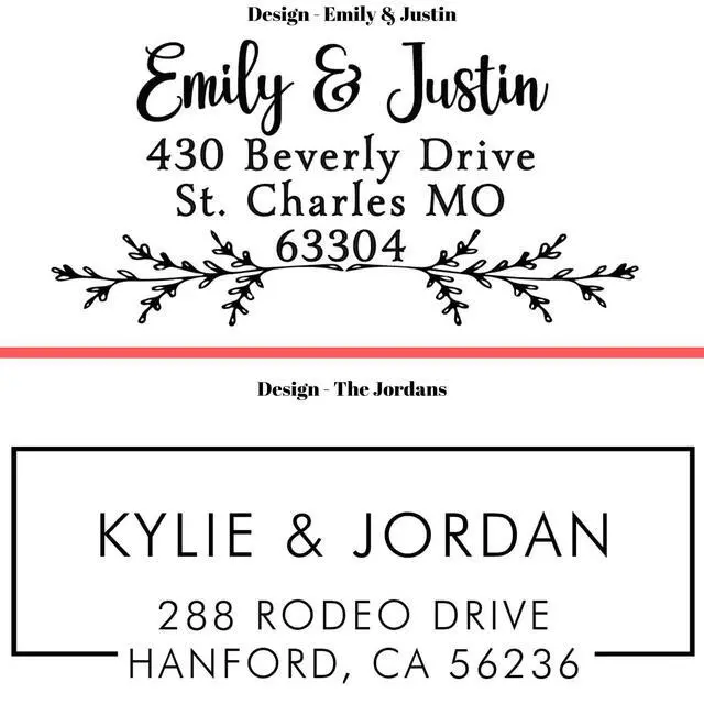 Alt view image 5 of 7 - 20 Designs to Choose!! Personalized - Address Stamp - Customized Stamp - Self-Inking Return Address Mail 3 Lines Custom Address Stamper - Black Red Blue Purple Green Ink - Wedding Invitation Stamp
