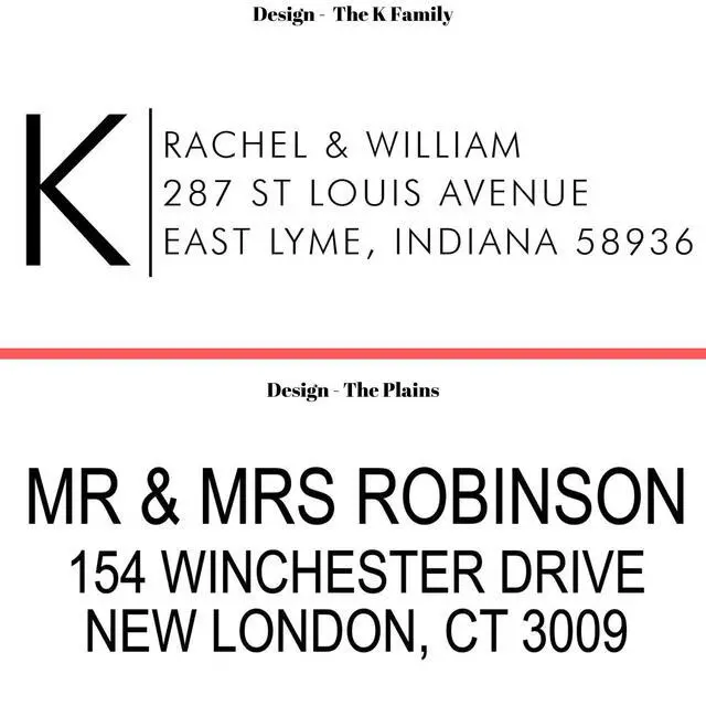 Alt view image 6 of 7 - 20 Designs to Choose!! Personalized - Address Stamp - Customized Stamp - Self-Inking Return Address Mail 3 Lines Custom Address Stamper - Black Red Blue Purple Green Ink - Wedding Invitation Stamp