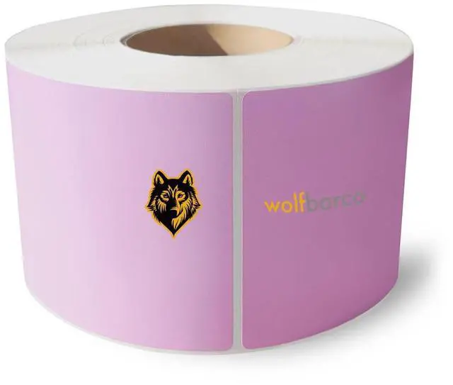 Main image of Thermal Transfer Paper Label/Industrial Grade 4" x 6", Perforated, 3" Core, 8" OD, 1000 Labels/Roll (4 Rolls/Box) - Purple