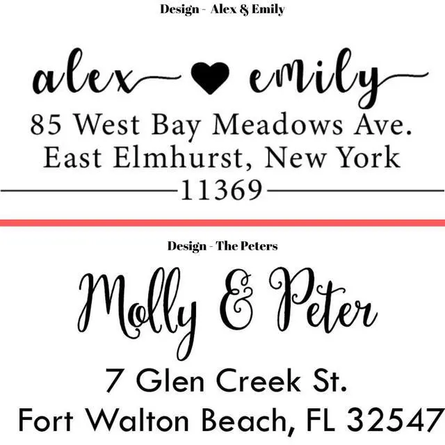 Alt view image 7 of 7 - 20 Designs to Choose!! Personalized - Address Stamp - Customized Stamp - Self-Inking Return Address Mail 3 Lines Custom Address Stamper - Black Red Blue Purple Green Ink - Wedding Invitation Stamp