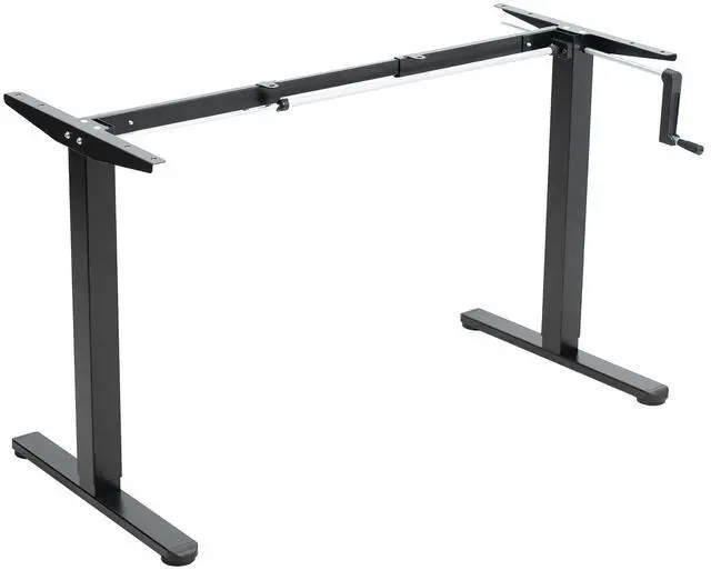 Main image of Compact Hand Crank Stand Up Desk Frame, Black, DESK-M051MB | For 37 to 77 inch Table Tops, Height Adjustable, Ergonomic Standing Desk Legs, Foldable Handle