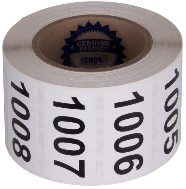 Main image of Consecutively Numbered Labels Self Adhesive Durable Vinyl- Measure: 2" X 1" by (ROLL 1001-1500)