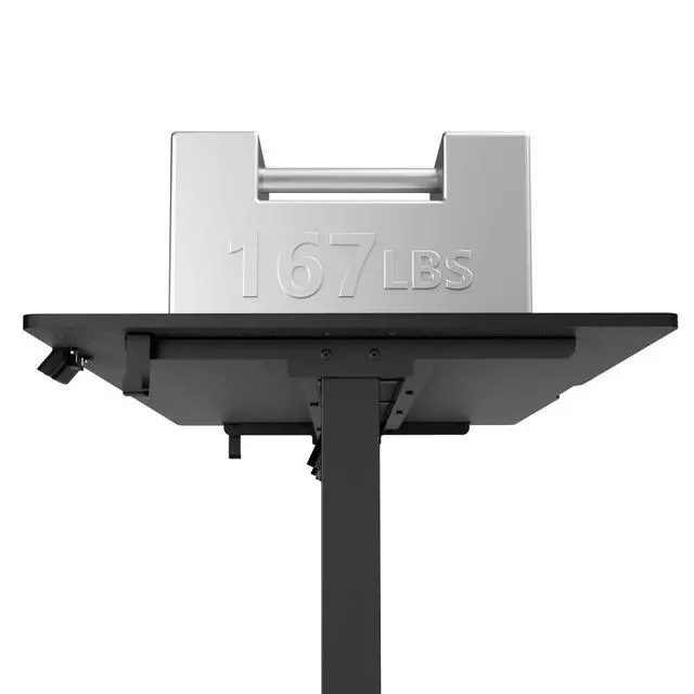 Alt view image 6 of 7 - 63 x 28 Inch Electric Standing Desk with 4 Wheels, Height Adjustable Desk for Home Office, Sit Stand Desk with 4 Memory Presets, Headphone Hooks and Cable Clips, Splice Board Black