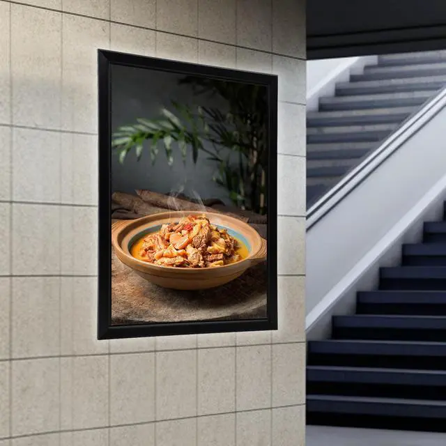 Alt view image 3 of 7 - 24 x 33 Inch LED Movie Poster Frame Home Theater Wall Mounted Advertising Picture Frame Display Led Light Box Sign Advertising Display
