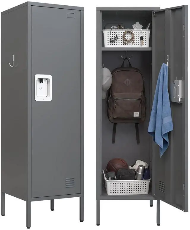 Main image of Metal Storage Cabinet, Lockable Storage Locker with Door, Tall Metal Cabinet for Home School Gym Office Employee Kids Use