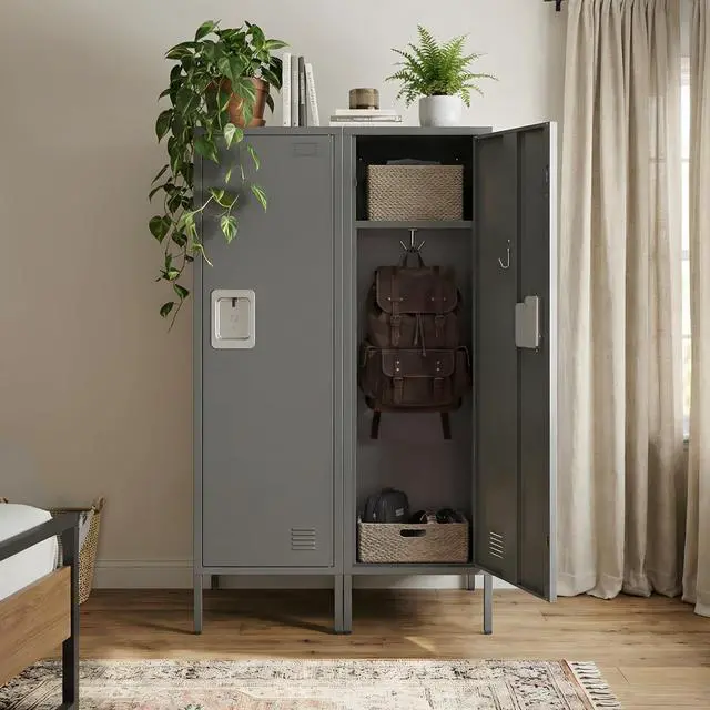 Alt view image 7 of 7 - Metal Storage Cabinet, Lockable Storage Locker with Door, Tall Metal Cabinet for Home School Gym Office Employee Kids Use