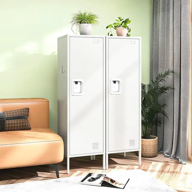 Alt view image 4 of 7 - Metal Storage Cabinet, Lockable Storage Locker with Door, Tall Metal Cabinet for Home School Gym Office Employee Kids Use