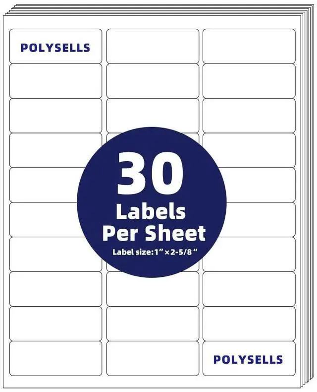 Main image of 1" x2-5/8 Self Adhesive Address Labels, 30UP Blank Shipping Labels, FUSKU, FBA Mailing Labels for Inkjet and Laser Printer, 30000 Sticker Labels (1000 Sheets), 30 Labels per Sheet