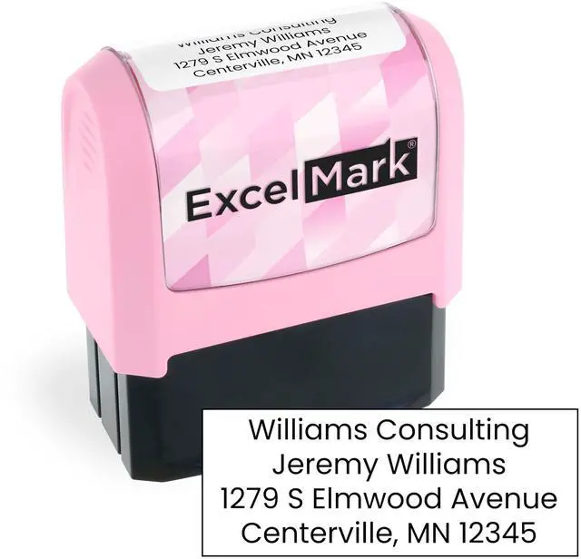 Main image of Custom Stamp - Clear & Crisp Impressions - Vibrant Colors & Patterns - Use for Address Stamp and More - Made in America (Pink)