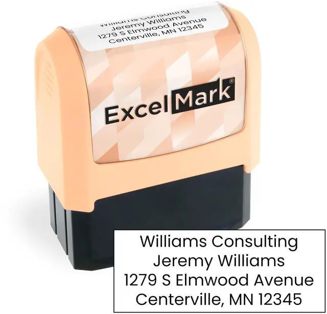 Main image of Custom Stamp - Clear & Crisp Impressions - Vibrant Colors & Patterns - Use for Address Stamp and More - Made in America (Peach)