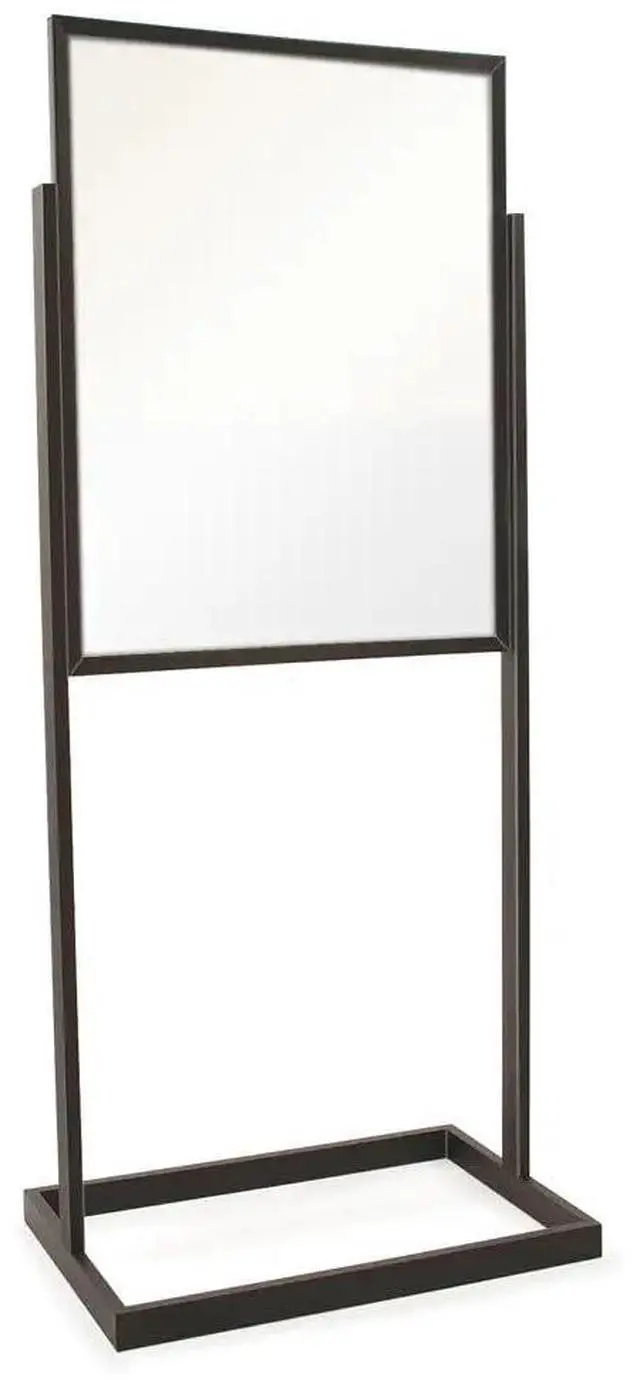Main image of Industrial Metal Sign Holder, 22x28, 56in H | Floor-standing poster frame with heavy-duty base, professional-grade matte black adds durability & style to any retail use