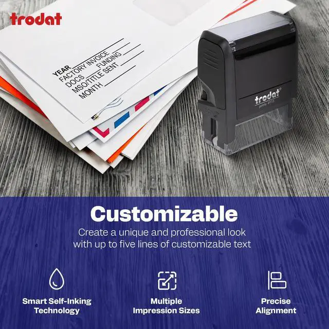 Alt view image 3 of 7 - 3-Lines Custom Self-Inking Stamp- Return Address Stamp (Large) | Personalized Mailing Solution, Sharp And Consistent Imprints, Refillable Design, Compact Size, Fast Everyday Labeling