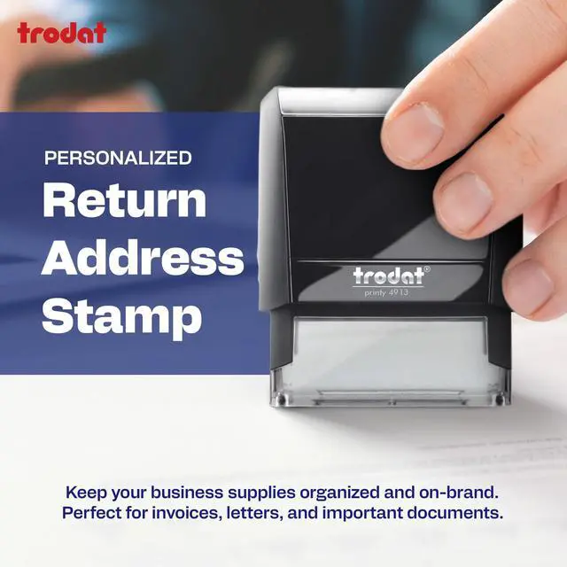 Alt view image 2 of 7 - 3-Lines Custom Self-Inking Stamp- Return Address Stamp (Large) | Personalized Mailing Solution, Sharp And Consistent Imprints, Refillable Design, Compact Size, Fast Everyday Labeling