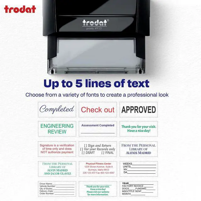 Alt view image 6 of 7 - 3-Lines Custom Self-Inking Stamp- Return Address Stamp (Large) | Personalized Mailing Solution, Sharp And Consistent Imprints, Refillable Design, Compact Size, Fast Everyday Labeling