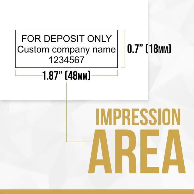 Alt view image 5 of 6 - for Deposit Only Customized Office Self Inking Stamp - 3-Lines - Medium - Choose from 15 Ink Colors
