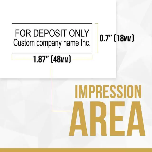 Alt view image 5 of 6 - for Deposit Only Customized Office Self Inking Stamp - 2-Lines - Medium - Choose from 15 Ink Colors