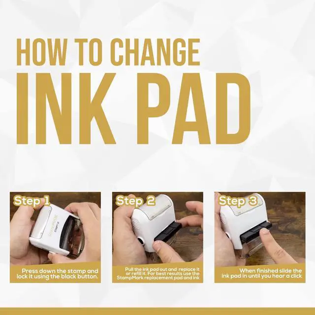 Alt view image 4 of 6 - for Deposit Only Customized Office Self Inking Stamp - 3-Lines - Medium - Choose from 15 Ink Colors