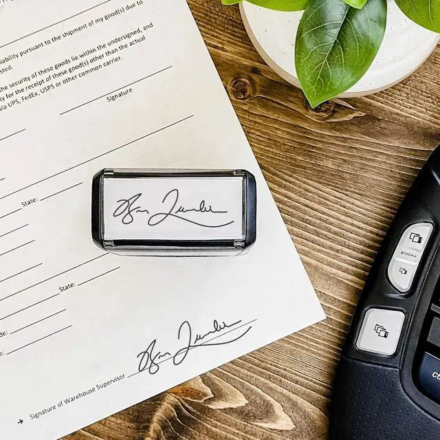 Alt view image 2 of 6 - Personalized Self-Inking Signature Stamps - Custom Signature Stamp | Great for Documents and Other Official Paperwork | Provides Thousands of Impressions (Xtra Large)