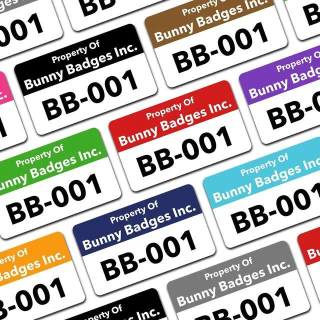 Main image of Custom Asset Tags - Asset Labels with Sequential Numbers - 1.2 x 0.7 (100-5000 Labels)