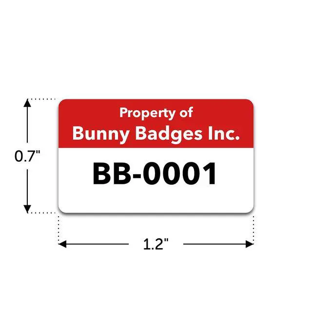 Alt view image 4 of 5 - Custom Asset Tags - Asset Labels with Sequential Numbers - 1.2 x 0.7 (100-5000 Labels)