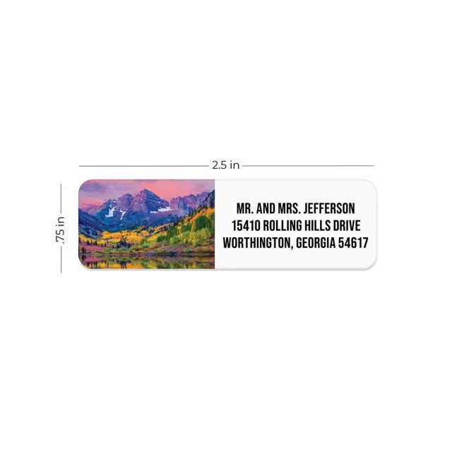 Alt view image 5 of 6 - Scenic Landscape Rolled Address Labels / 250 Personalized Return Address Labels/Designer Address Stickers in Elegant Plastic Dispenser