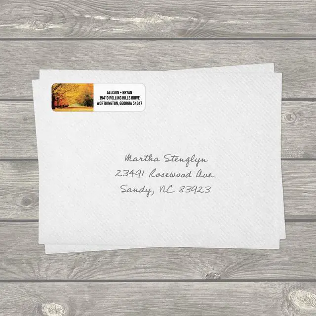 Alt view image 3 of 6 - Scenic Landscape Rolled Address Labels / 250 Personalized Return Address Labels/Designer Address Stickers in Elegant Plastic Dispenser