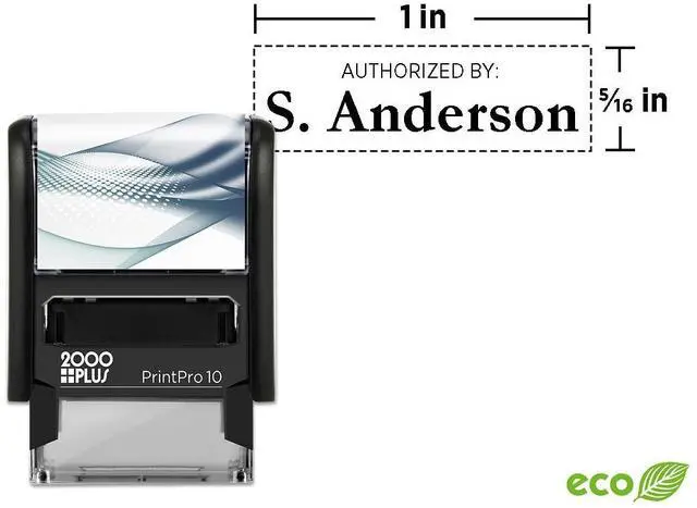 Main image of 2000 Plus PrintPro 10 Self-Inking Custom Stamp, 5/16 x 1 Inch Impression Area, Available in Black, Red, Blue, Green, Violet