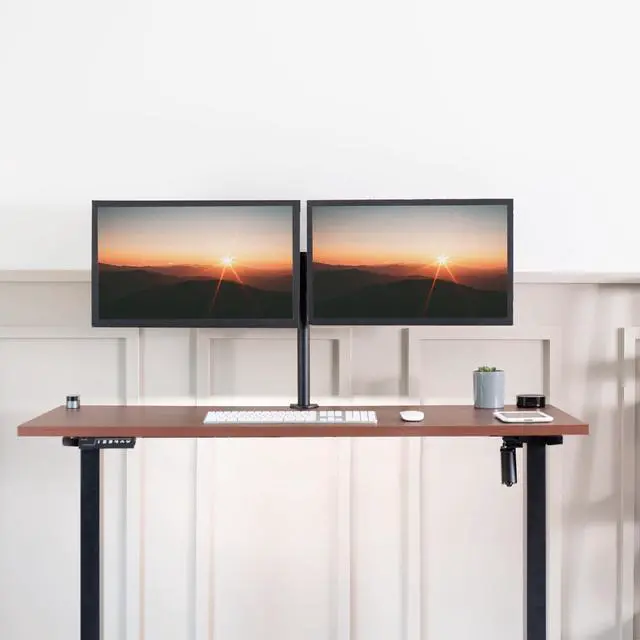 Alt view image 2 of 7 - Dark Walnut 55 x 24 inch Solid Square Corner Table Top, DESK-TOP55D-S | One-Piece Desktop, For Height Adjustable Sit Stand Desk Frames, Home and Office Furniture Sets, Universal