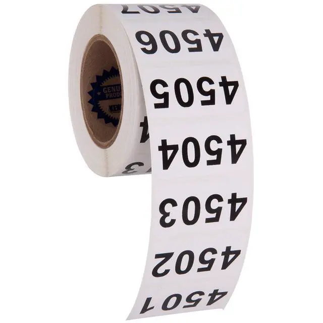 Alt view image 2 of 3 - Consecutively Numbered Labels Self Adhesive Durable Vinyl- Measure: 2" X 1" by (ROLL 4501-5000)