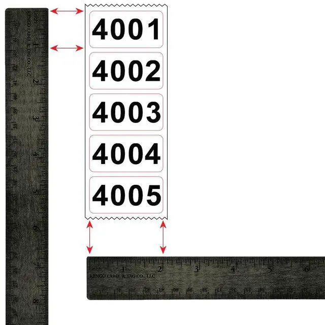 Alt view image 3 of 3 - Consecutively Numbered Labels Self Adhesive Durable Vinyl- Measure: 2" X 1" by (ROLL 4001-4500)