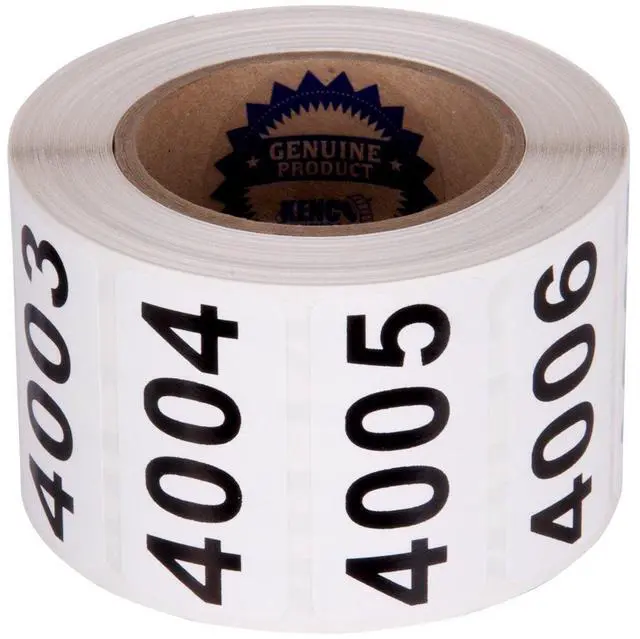 Main image of Consecutively Numbered Labels Self Adhesive Durable Vinyl- Measure: 2" X 1" by (ROLL 4001-4500)
