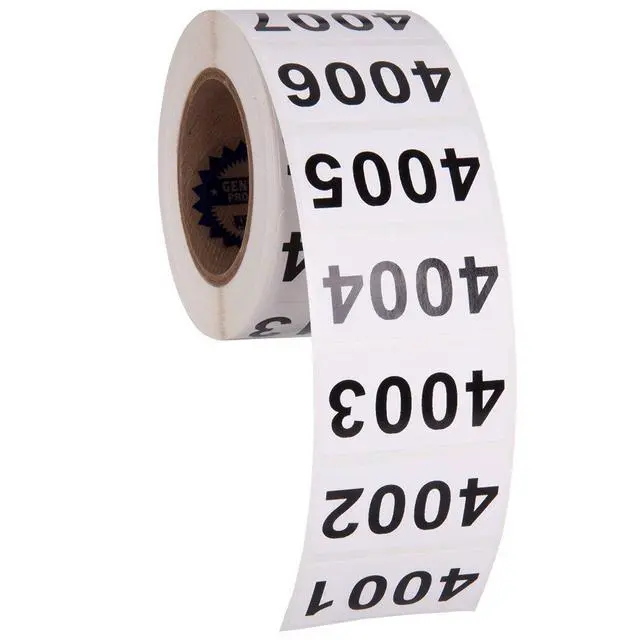 Alt view image 2 of 3 - Consecutively Numbered Labels Self Adhesive Durable Vinyl- Measure: 2" X 1" by (ROLL 4001-4500)