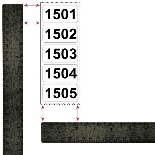 Alt view image 3 of 3 - Consecutively Numbered Labels Self Adhesive Durable Vinyl- Measure: 2" X 1" by (ROLL 1501-2000)