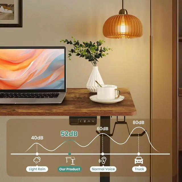 Alt view image 6 of 7 - 63 L Shaped Standing Desk,Electric Height Adjustable Corner Stand Up Desk, Ergonomic Sit Stand Home Office Computer Desk with Splice Board (Brown)