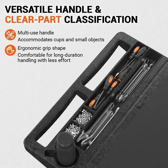 Alt view image 6 of 7 - 46 x 25 Inch Utility Rolling Storage Cart with Flat Top, Black | 1000 Lbs Capacity, Tool Cart with 360° Swivel Wheels, 2 Shelf Work Cart with Sturdy Platform for Grocery, Cleaning, Garage