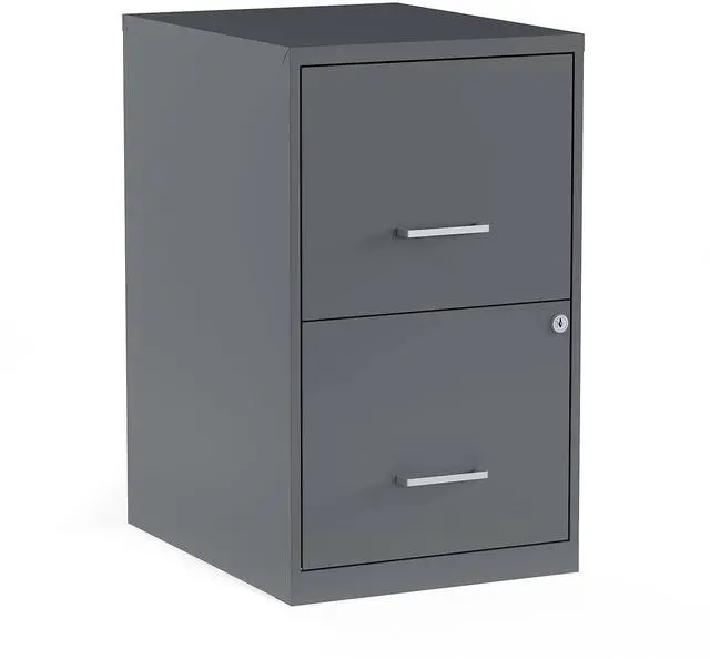 Main image of Vertical File Cabinet, 2-Drawer, for Letter/Legal Files | Compact rolling cabinet for secure document storage in home or office