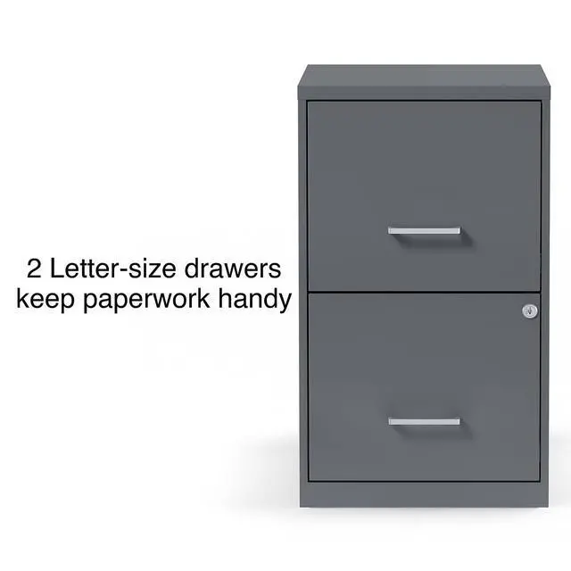 Alt view image 4 of 7 - Vertical File Cabinet, 2-Drawer, for Letter/Legal Files | Compact rolling cabinet for secure document storage in home or office