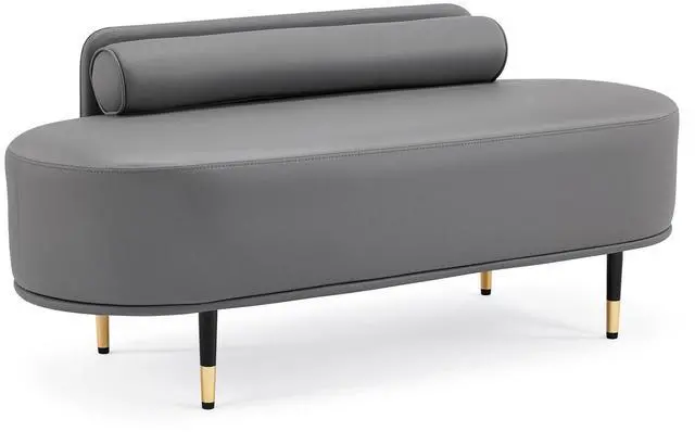 Main image of Waiting Room Bench with Low Back, 53.5" Office Guest Chair, Faux Leather Upholstered Reception Seating, Lobby Bench for Beauty Salon Barbershop Airport Bank Hall Room Conference