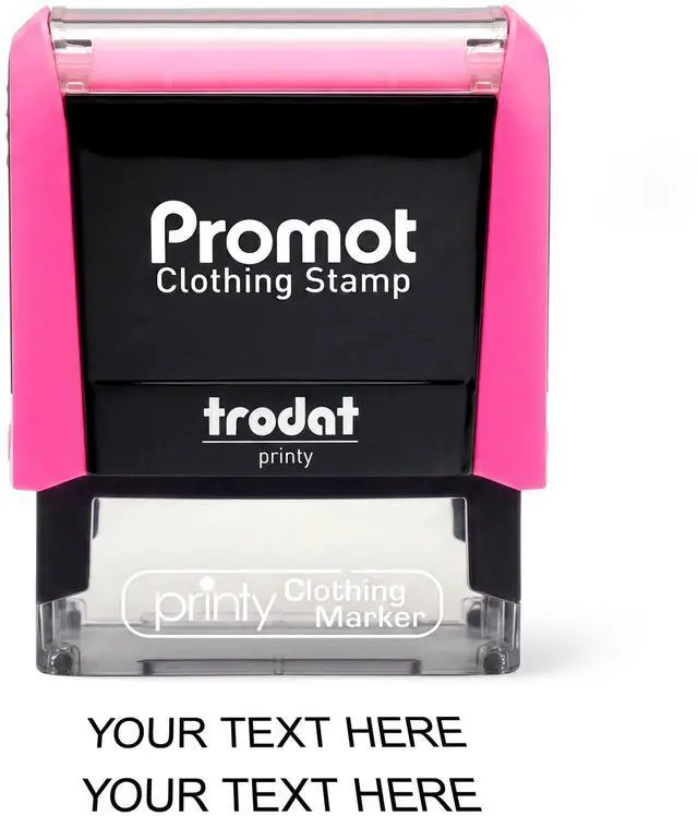 Main image of Clothing Stamp - Personalized Name Stamp for Clothes & Uniforms | Helps Prevent Lost Items, Great For Camps & Care Homes, Wash-Resistant Imprint, Easy One-Press Application, Customizable Text
