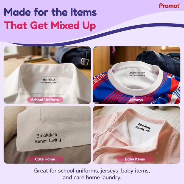 Alt view image 5 of 7 - Clothing Stamp - Personalized Name Stamp for Clothes & Uniforms | Helps Prevent Lost Items, Great For Camps & Care Homes, Wash-Resistant Imprint, Easy One-Press Application, Customizable Text
