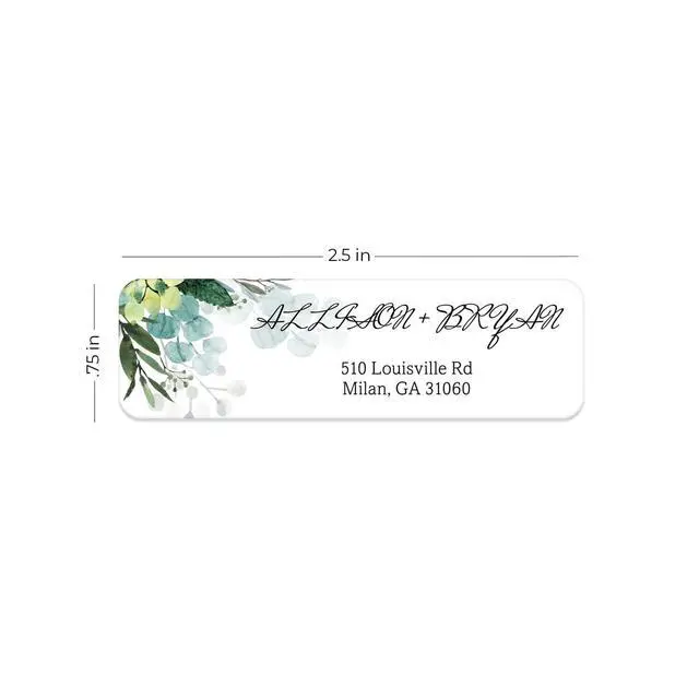 Alt view image 5 of 6 - Clear Floral Greenery Rolled Address Labels / 500 Personalized Return Address Labels/Custom Address Stickers in Elegant Plastic Dispenser
