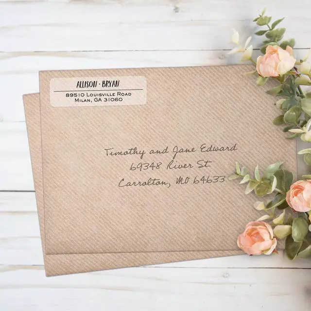Alt view image 3 of 6 - Clear Mixed Font Rolled Address Labels / 500 Personalized Return Address Labels/Designer Address Stickers in Elegant Plastic Dispenser