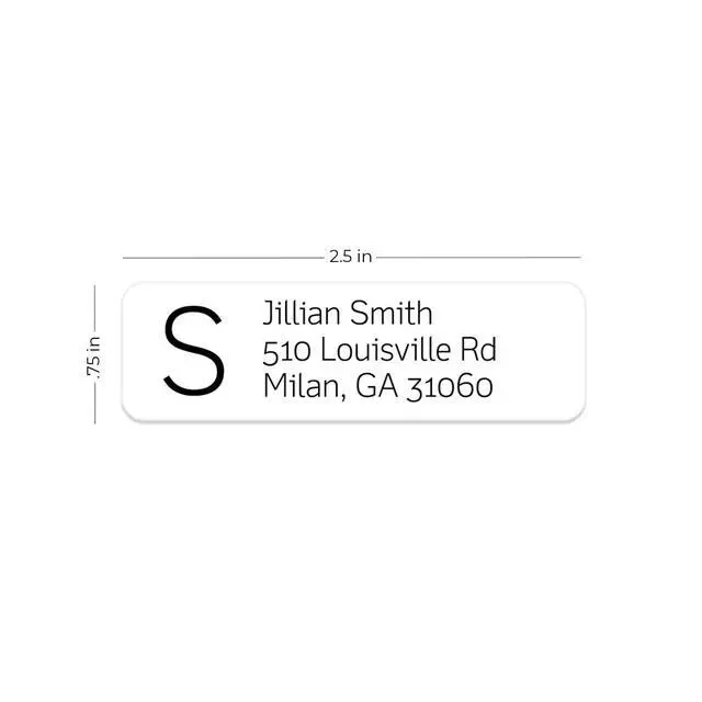 Alt view image 5 of 6 - Clear Monogram Rolled Address Labels / 500 Personalized Return Address Labels/Designer Address Stickers in Elegant Plastic Dispenser