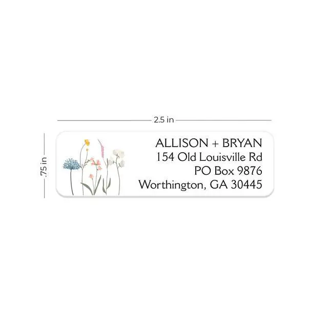 Alt view image 5 of 6 - Clear Wildflower Rolled Address Labels / 500 Personalized Return Address Labels/Designer Address Stickers in Elegant Plastic Dispenser