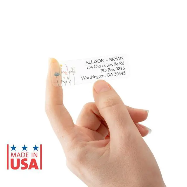 Alt view image 6 of 6 - Clear Wildflower Rolled Address Labels / 500 Personalized Return Address Labels/Designer Address Stickers in Elegant Plastic Dispenser