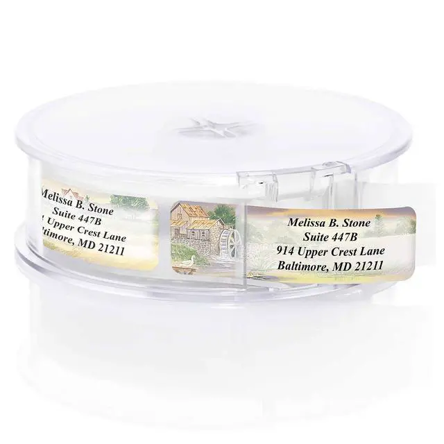Alt view image 2 of 4 - Rural America Assorted Country Scenes Personalized Return Address Labels with Dispenser - Roll of 250 Custom Labels